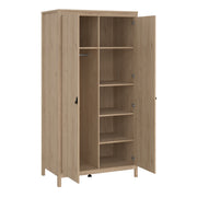 Barcelona Package - Bedside Table 2 Drawers + Chest 5 Drawers + 2 Door Wardrobe in Jackson – Hickory Oak – image 11