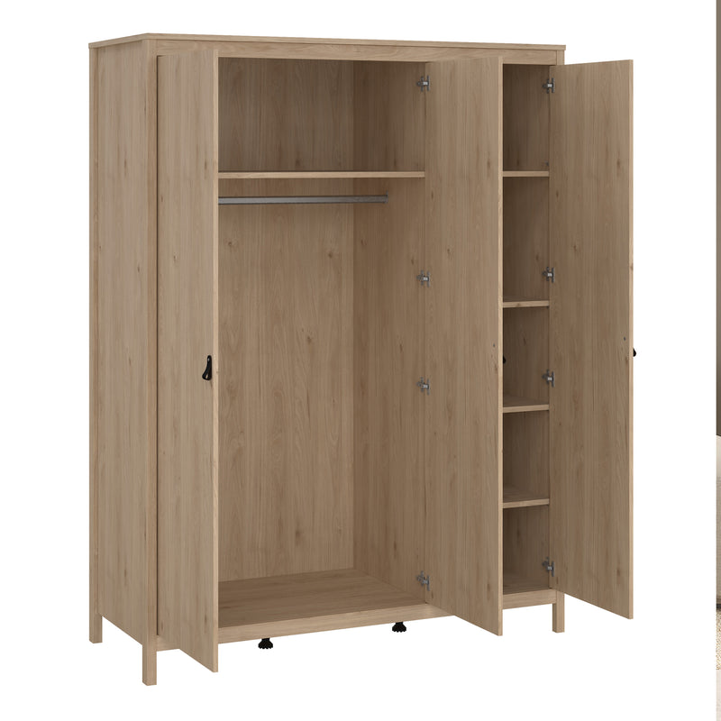Barcelona Package - Bedside Table 2 Drawers + Chest 5 Drawers + 3 Door Wardrobe in Jackson – Hickory Oak – image 11