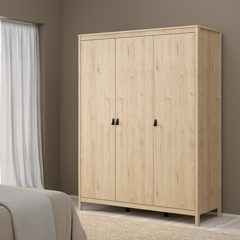 Barcelona Package - Bedside Table 2 Drawers + Chest 5 Drawers + 3 Door Wardrobe in Jackson – Hickory Oak – image 12