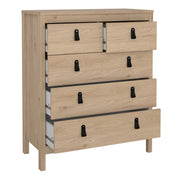 Barcelona Package - Bedside Table 2 Drawers + Chest 5 Drawers + 3 Door Wardrobe in Jackson – Hickory Oak – image 7