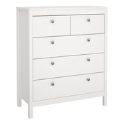 Madrid Package - Bedside Table 2 Drawers + Chest 5 Drawers + Wardrobe with 2 Doors in White – image 6