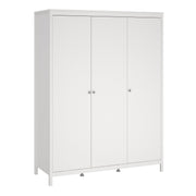 Madrid Package - Bedside Table 2 Drawers + Chest 5 Drawers + Wardrobe with 3 Doors in White – image 10
