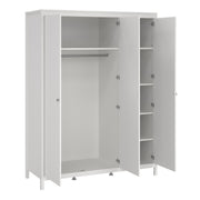 Madrid Package - Bedside Table 2 Drawers + Chest 5 Drawers + Wardrobe with 3 Doors in White – image 11