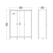 Madrid Package - Bedside Table 2 Drawers + Chest 5 Drawers + Wardrobe with 3 Doors in White – image 13