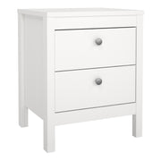 Madrid Package - Bedside Table 2 Drawers + Chest 5 Drawers + Wardrobe with 3 Doors in White – image 2