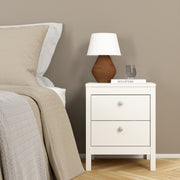 Madrid Package - Bedside Table 2 Drawers + Chest 5 Drawers + Wardrobe with 3 Doors in White – image 4