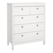 Madrid Package - Bedside Table 2 Drawers + Chest 5 Drawers + Wardrobe with 3 Doors in White – image 6