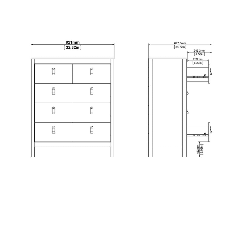 Madrid Chest 3+2 Drawers – White – image 12