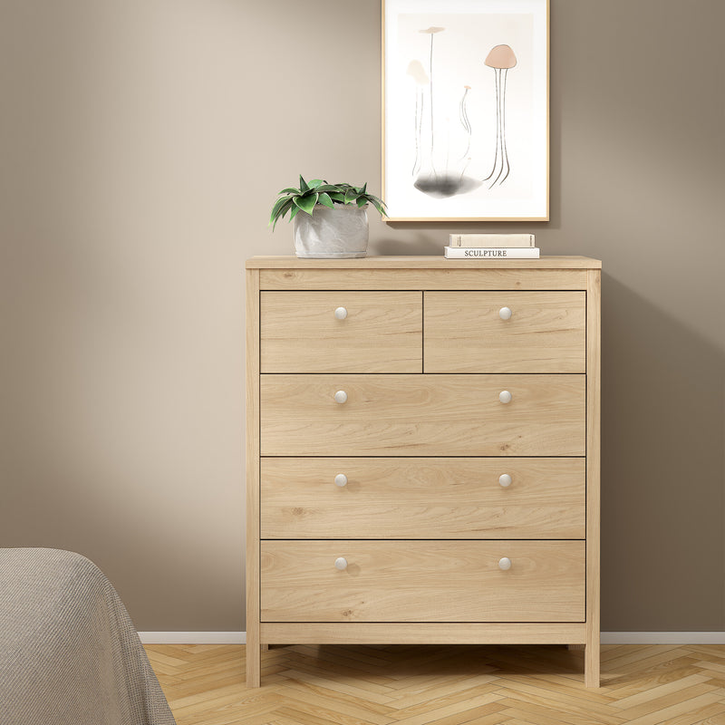 Madrid Chest 3+2 Drawers – Hickory Oak – image 9