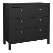 Madrid Chest 3 Drawers – Matt Black – image 1