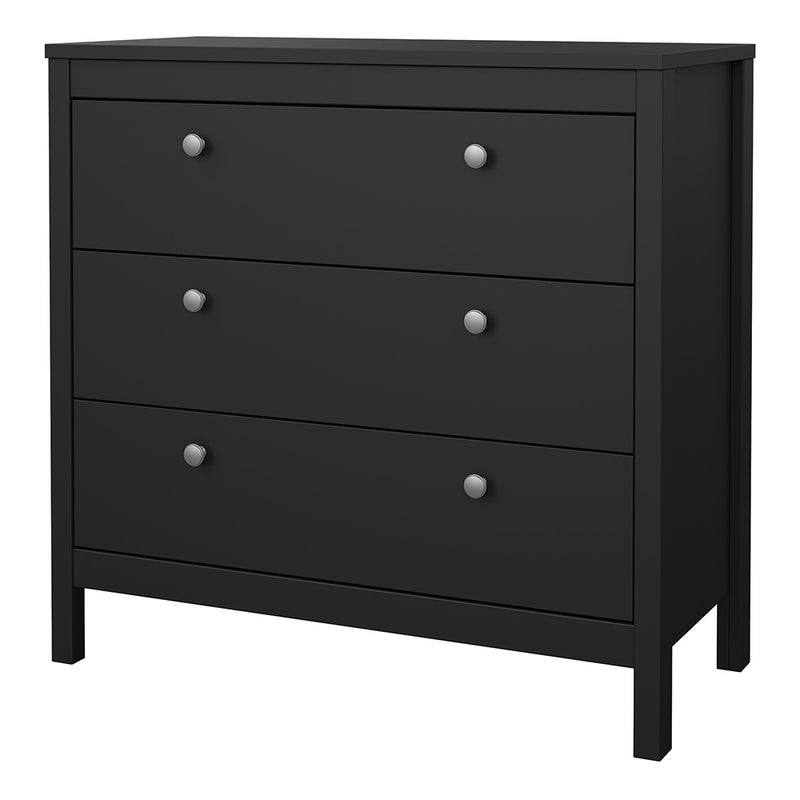 Madrid Chest 3 Drawers – Matt Black – image 3