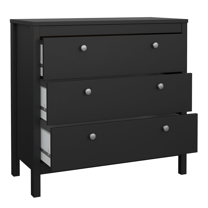 Madrid Chest 3 Drawers – Matt Black – image 5