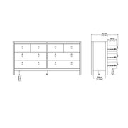 Madrid Double Dresser 4+4 Drawers – White – image 11