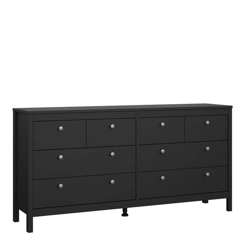 Madrid Double Dresser 4+4 Drawers – Matt Black – image 1