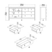 Madrid Double Dresser 4+4 Drawers – Matt Black – image 10
