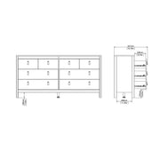 Madrid Double Dresser 4+4 Drawers – Matt Black – image 11