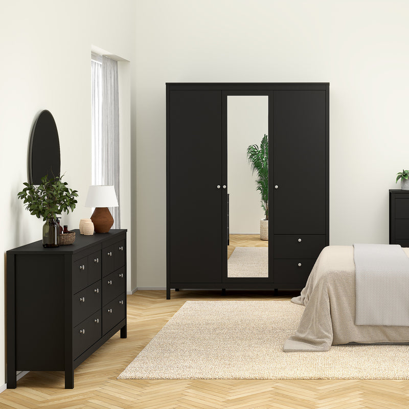 Madrid Double Dresser 4+4 Drawers – Matt Black – image 6