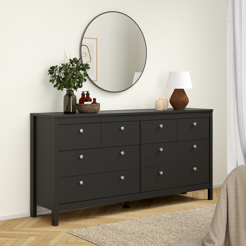 Madrid Double Dresser 4+4 Drawers – Matt Black – image 7