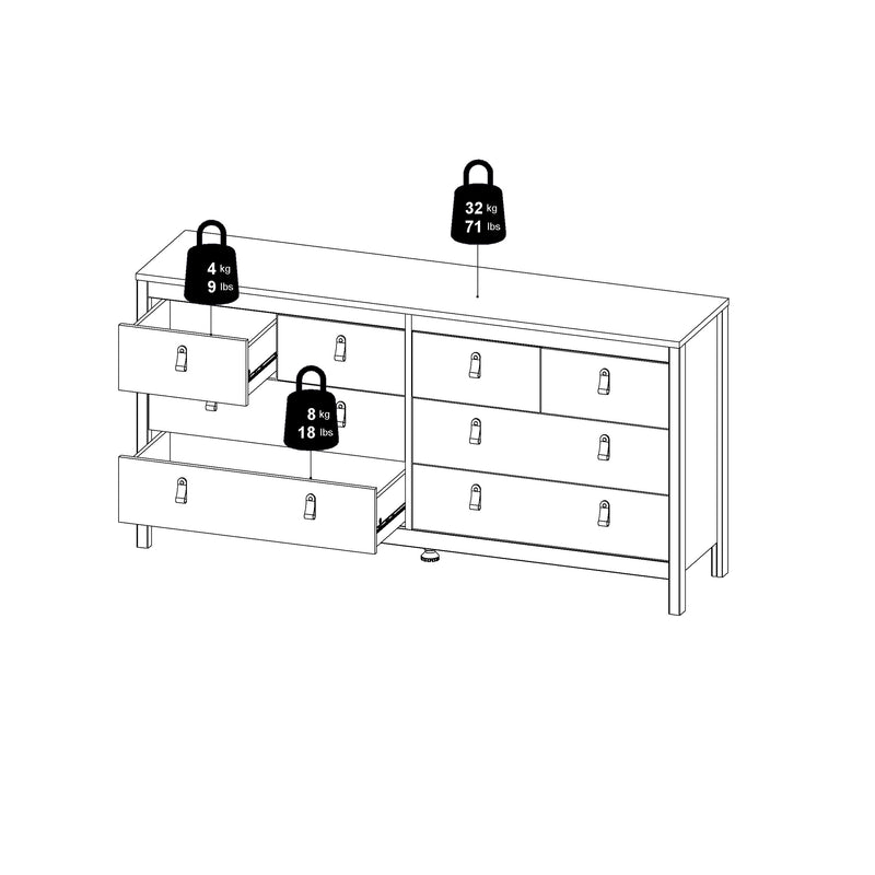 Madrid Double Dresser 4+4 Drawers – Hickory Oak – image 12