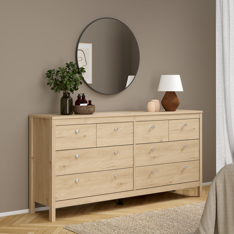 Madrid Double Dresser 4+4 Drawers – Hickory Oak – image 7