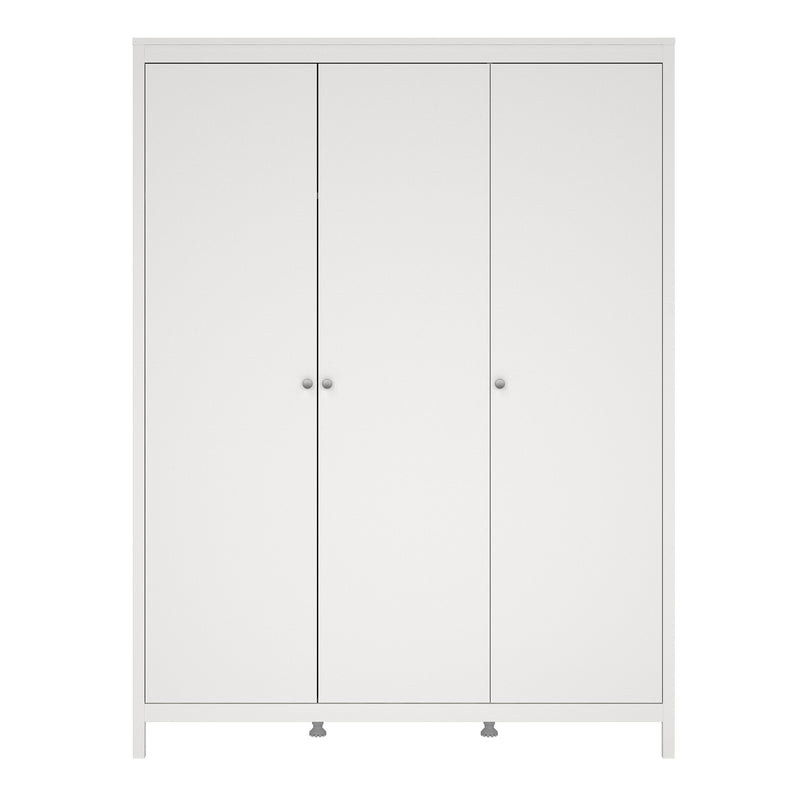 Madrid Wardrobe with 3 Doors in Jackson – White – image 2