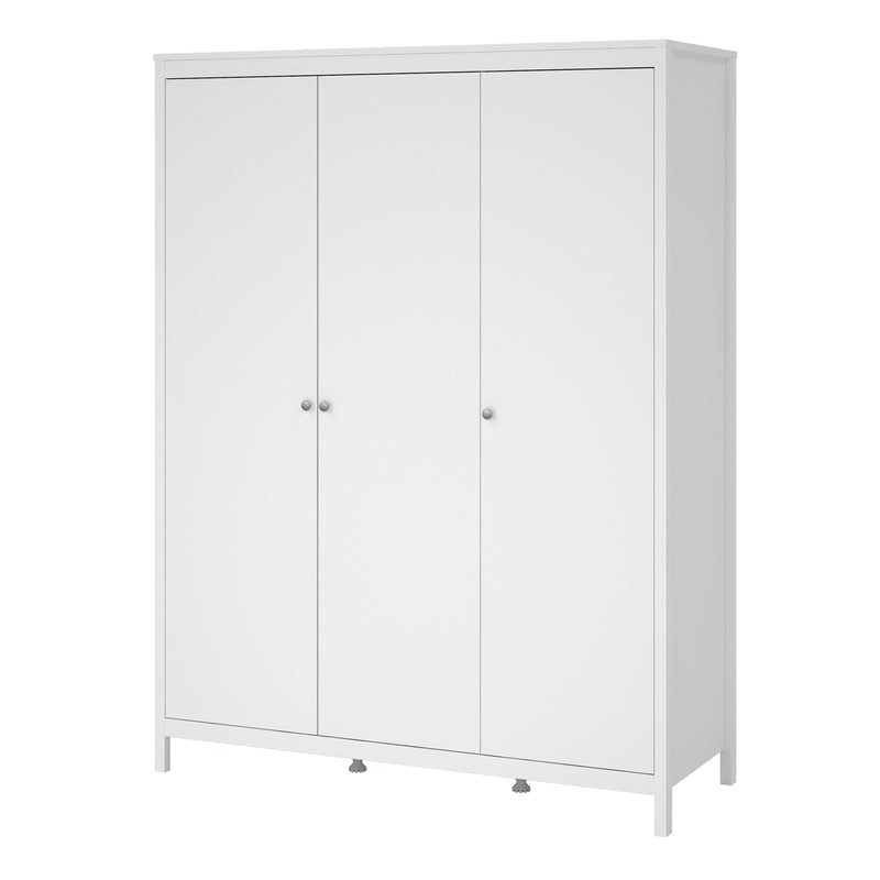 Madrid Wardrobe with 3 Doors in Jackson – White – image 3