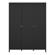Madrid Wardrobe with 3 Doors in Jackson – Matt Black – image 2