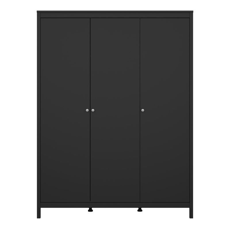 Madrid Wardrobe with 3 Doors in Jackson – Matt Black – image 2