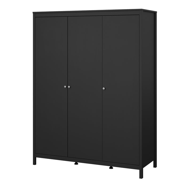 Madrid Wardrobe with 3 Doors in Jackson – Matt Black – image 3