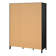 Madrid Wardrobe with 3 Doors in Jackson – Matt Black – image 4