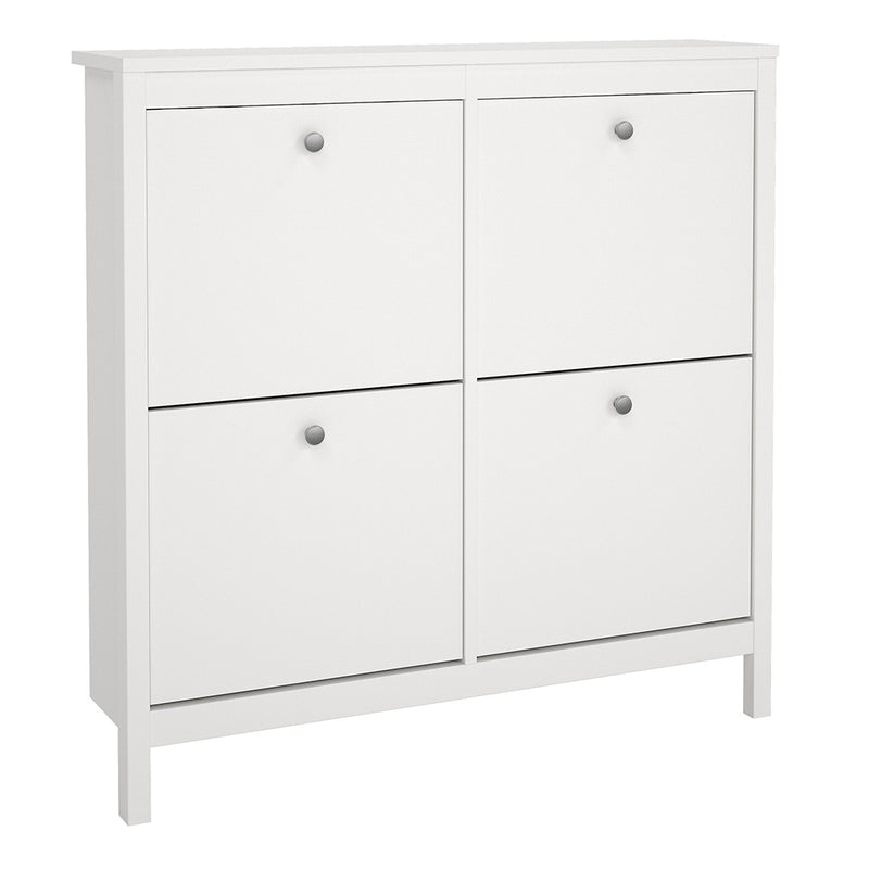 Madrid Shoe Cabinet 4 Flip Down Doors – White – image 1