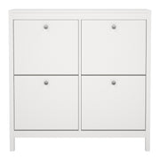 Madrid Shoe Cabinet 4 Flip Down Doors – White – image 2