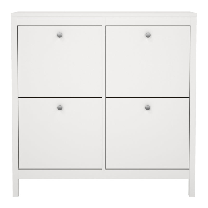 Madrid Shoe Cabinet 4 Flip Down Doors – White – image 2