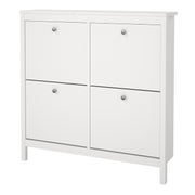 Madrid Shoe Cabinet 4 Flip Down Doors – White – image 3