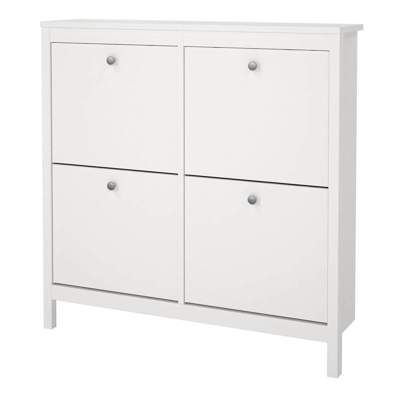 Madrid Shoe Cabinet 4 Flip Down Doors – White – image 3