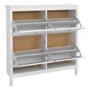 Madrid Shoe Cabinet 4 Flip Down Doors – White – image 5
