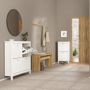 Madrid Shoe Cabinet 4 Flip Down Doors – White – image 6