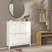 Madrid Shoe Cabinet 4 Flip Down Doors – White – image 7