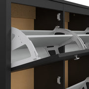 Madrid Shoe Cabinet 4 Flip Down Doors – Matt Black – image 10