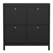 Madrid Shoe Cabinet 4 Flip Down Doors – Matt Black – image 2