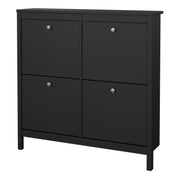 Madrid Shoe Cabinet 4 Flip Down Doors – Matt Black – image 3