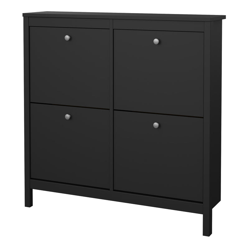 Madrid Shoe Cabinet 4 Flip Down Doors – Matt Black – image 3
