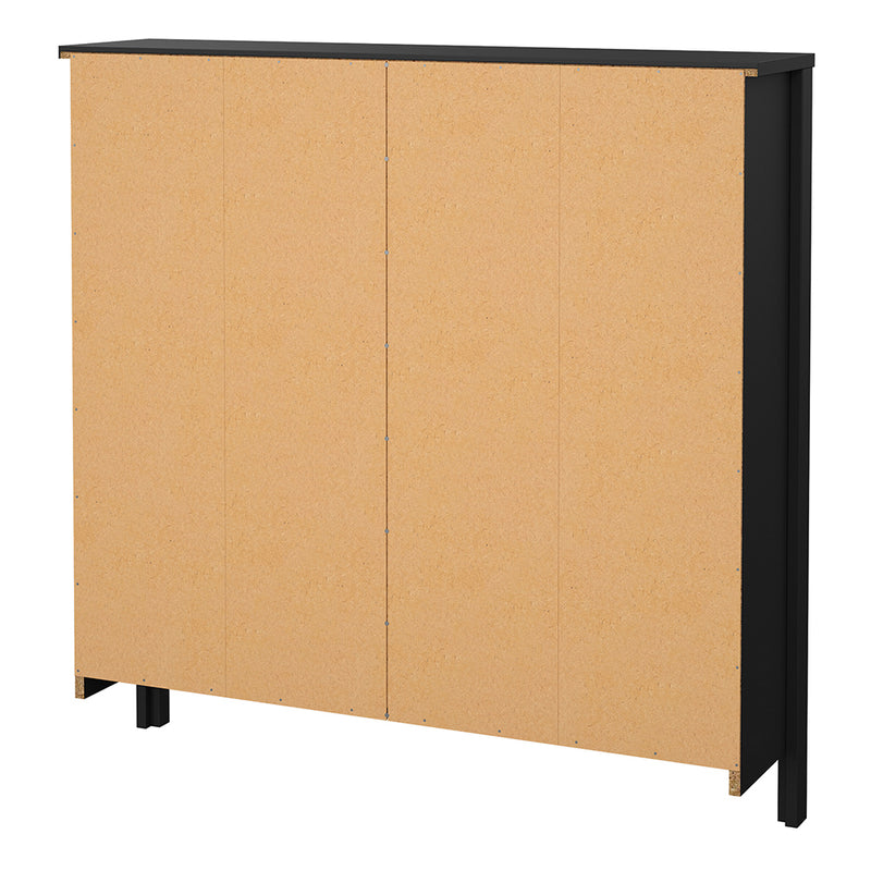Madrid Shoe Cabinet 4 Flip Down Doors – Matt Black – image 4