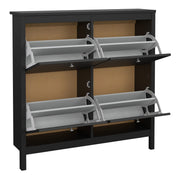 Madrid Shoe Cabinet 4 Flip Down Doors – Matt Black – image 5