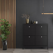 Madrid Shoe Cabinet 4 Flip Down Doors – Matt Black – image 8