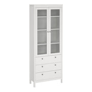 Madrid China Cabinet 2 Doors with + 3 Drawers in Jackson – White – image 1
