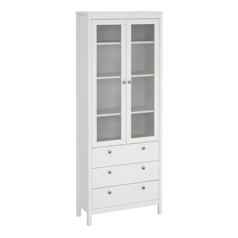 Madrid China Cabinet 2 Doors with + 3 Drawers in Jackson – White – image 1