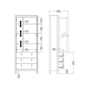 Madrid China Cabinet 2 Doors with + 3 Drawers in Jackson – White – image 11