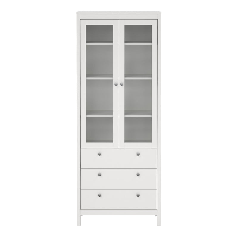 Madrid China Cabinet 2 Doors with + 3 Drawers in Jackson – White – image 2