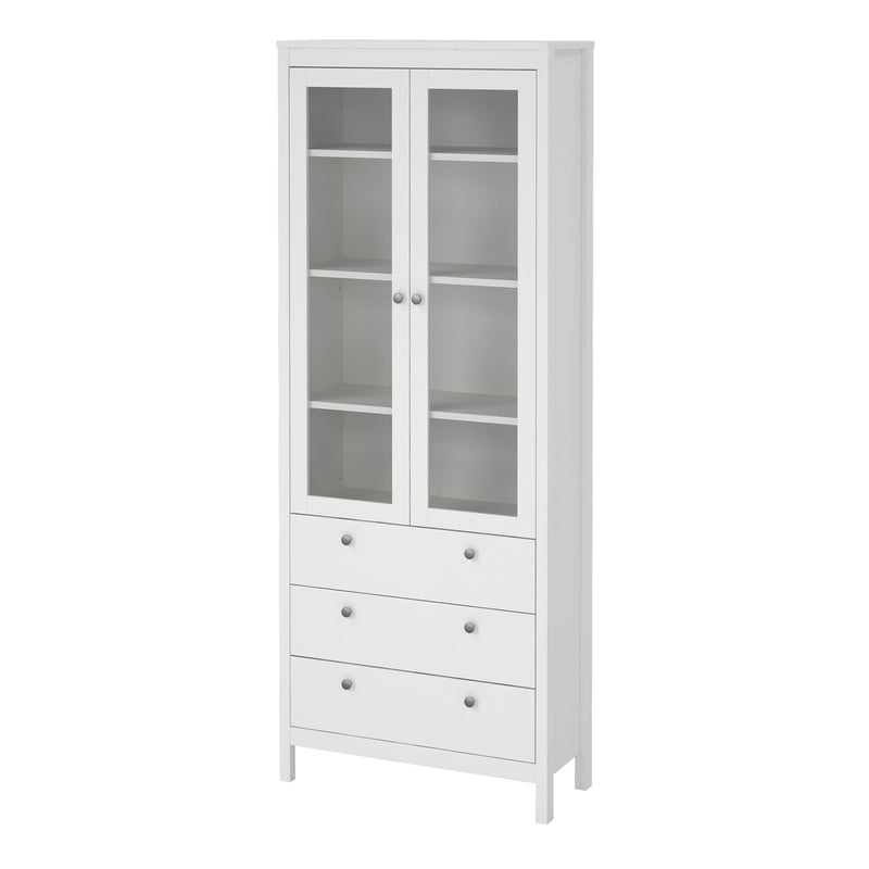 Madrid China Cabinet 2 Doors with + 3 Drawers in Jackson – White – image 3